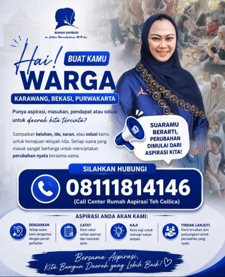 Rumah Aspirasi Teh Cellica Buka Layanan Pengaduan dan Masukan Warga Karawang, Bekasi, dan Purwakarta