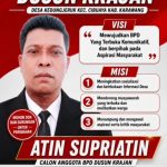 ATIN SUPRIATIN Siap Maju dalam Pemilihan BPD Desa Kedungjeruk, Berkomitmen Kawal Program Demi Kesejahteraan Warga