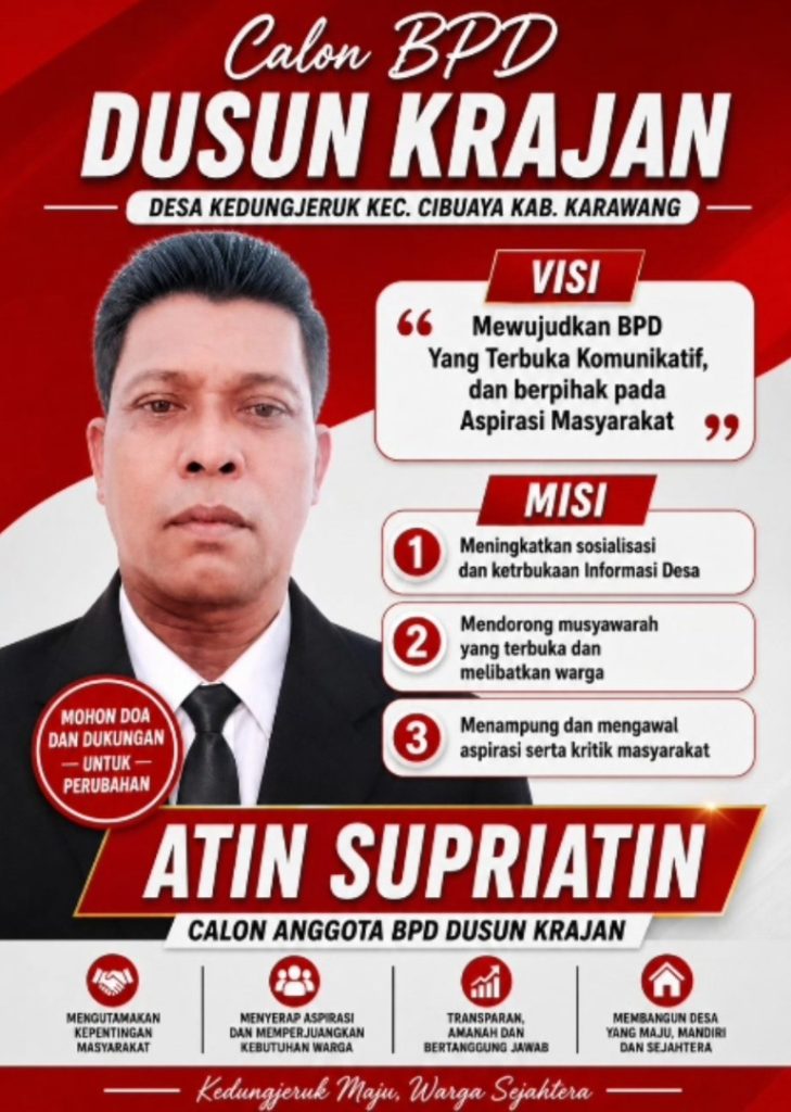 ATIN SUPRIATIN Siap Maju dalam Pemilihan BPD Desa Kedungjeruk, Berkomitmen Kawal Program Demi Kesejahteraan Warga