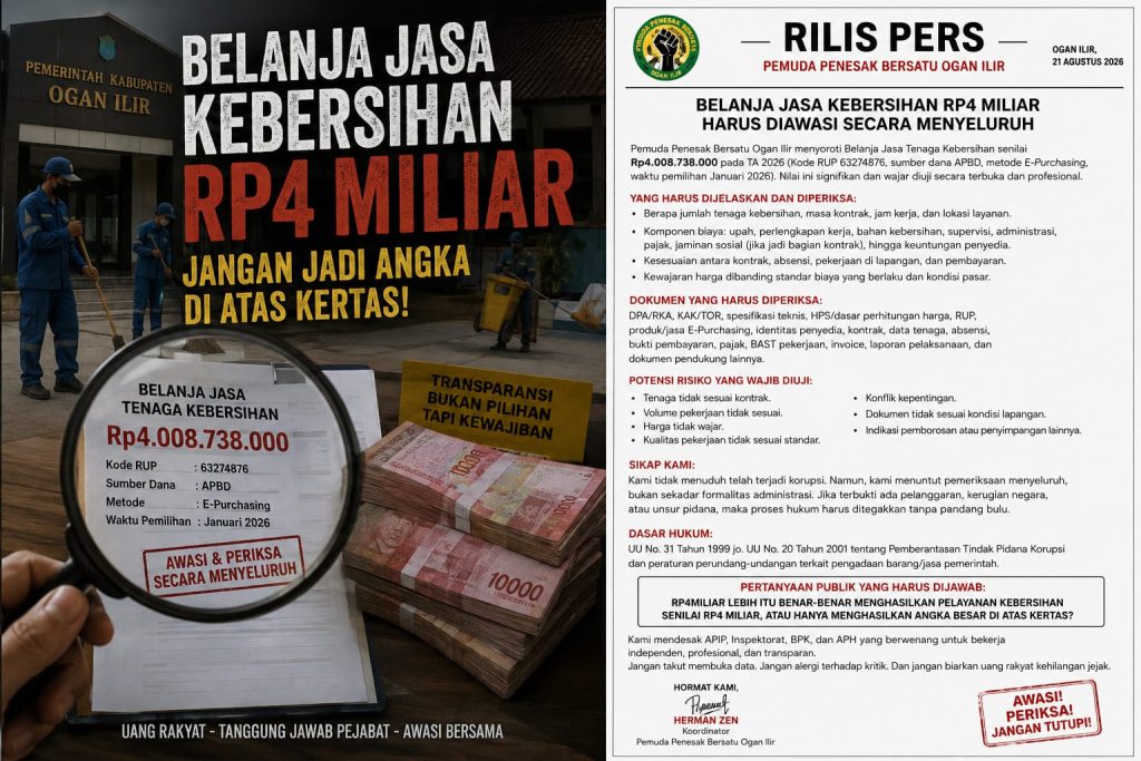 Belanja Jasa Kebersihan Rp4 Miliar: Jangan Berhenti pada Administrasi