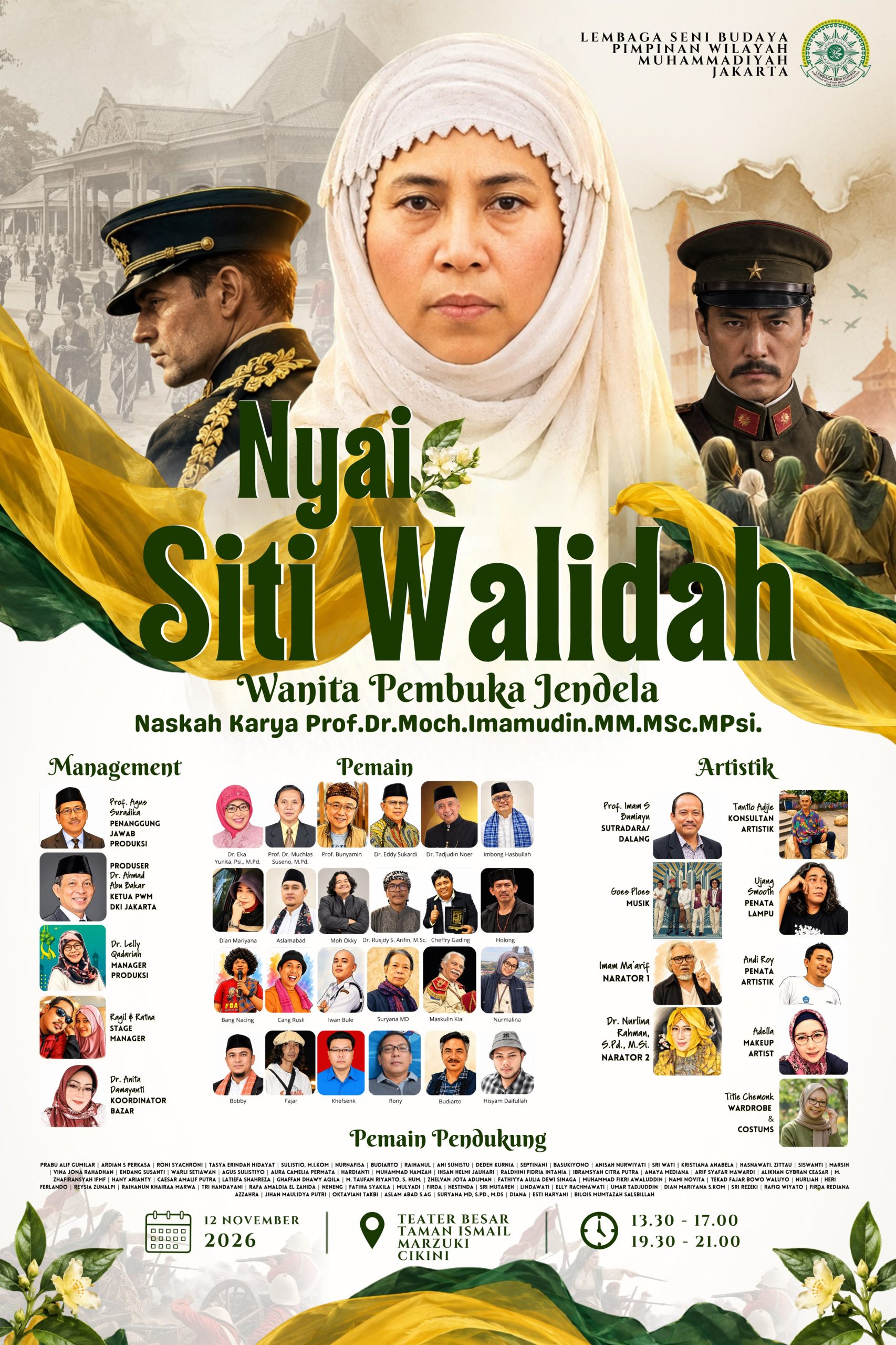 Nyai Siti Walidah: Wanita Pembuka Jendela, Panggung Teater TIM Siap Hidupkan Sejarah dan Semangat Emansipasi