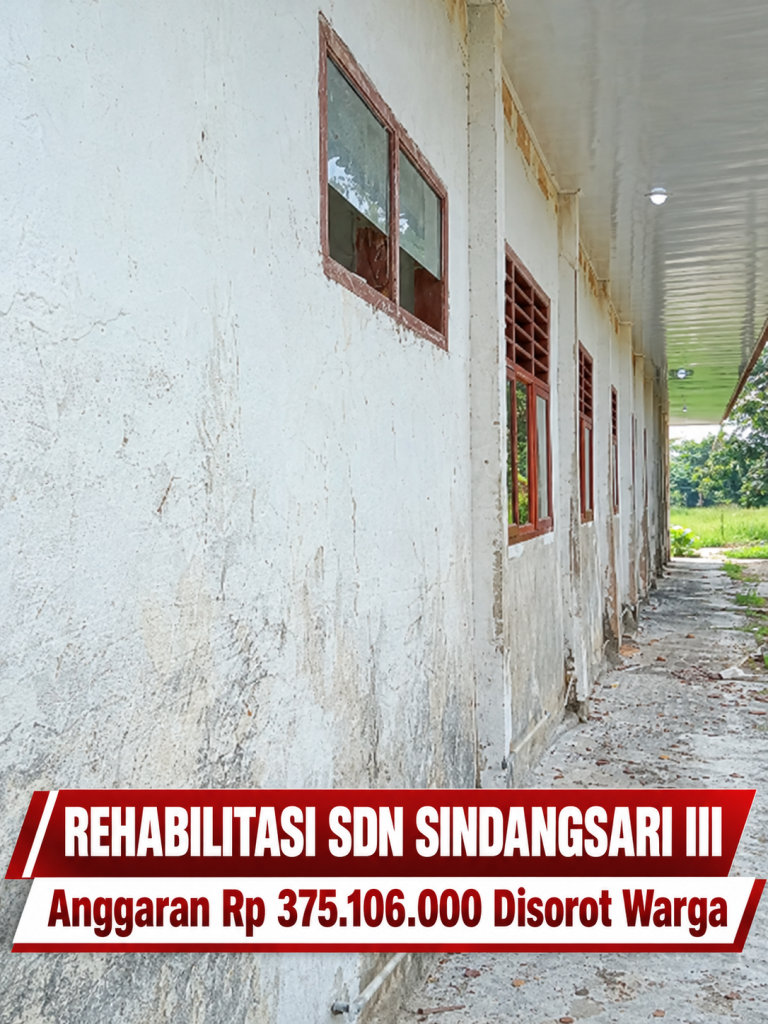 ORANG TUA SISWA BERSUARA! REHABILITASI SDN SINDANGSARI III DISOROT, SEJUMLAH BAGIAN TEMBOK DISEBUT BELUM DICAT